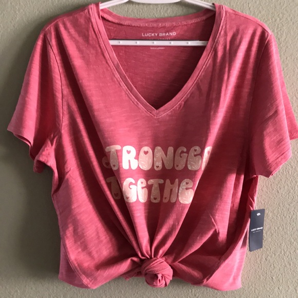 Lucky Brand Tops - 🎉HP🎉 New Lucky Brand Women’s “Stronger Together” Floral Graphics Love Tee
